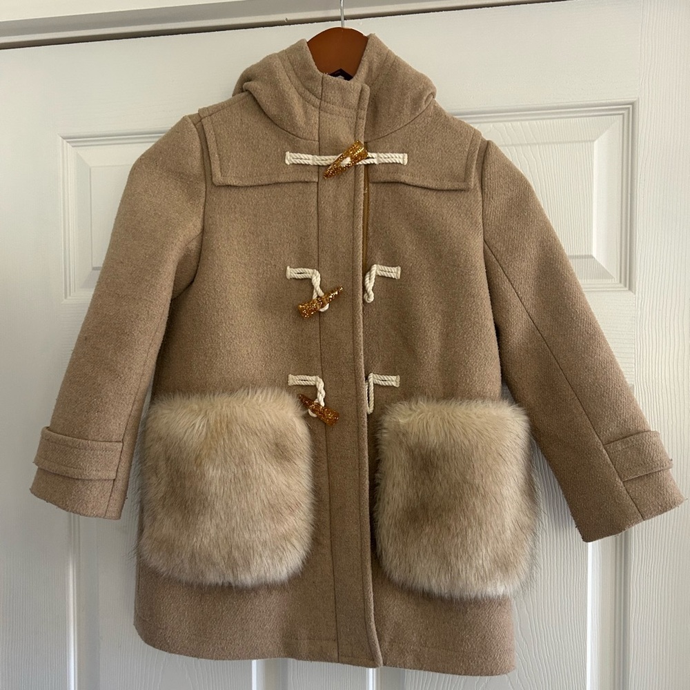 Crew Cuts Camel Toggle button dress coat sz 6-7